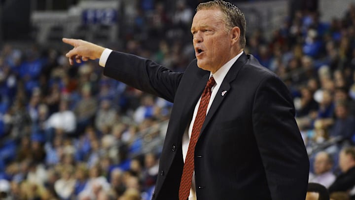Nov 8, 2013; St. Louis, MO, USA; Southeast Missouri State Redhawks head coach Dickey Nutt signals to his team against the Saint Louis Billikens during the first half at Chaifetz Arena. Mandatory Credit: Jasen Vinlove-Imagn Images Nov 8, 2013; St. Louis, MO, USA; Southeast Missouri State Redhawks head coach Dickey Nutt signals to his team against the Saint Louis Billikens during the first half at Chaifetz Arena. Mandatory Credit: Jasen Vinlove-Imagn Images