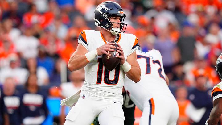 Aug 21, 2026; Denver, Colorado, USA; Denver Broncos quarterback Bo Nix (10) during the first quarter of a preseason game against the Green Bay Packers at Empower Field at Mile High. Aug 21, 2026; Denver, Colorado, USA; Denver Broncos quarterback Bo Nix (10) during the first quarter of a preseason game against the Green Bay Packers at Empower Field at Mile High.