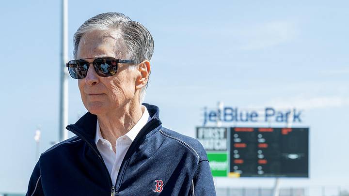 Feb 17, 2025; Lee County, FL, USA;  Boston Red Sox owner John W. Henry attends spring training at Jet Blue Park at Fenway South. Photo Credit: Chris Tilley-Imagn Images