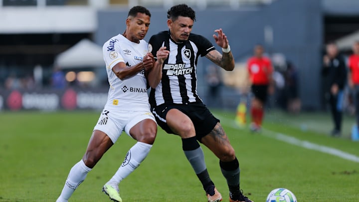 Santos foi para o intervalo vencendo o Botafogo por 1 a 0