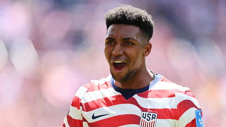  June 19, 2026; Seattle, Washington, U.S.; Alex Freeman of the U.S. celebrates after the match.  Mandatory Credit: Blake Dahlin-Imagn Images 