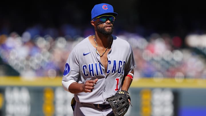 Aug 31, 2025; Denver, Colorado, USA; Chicago Cubs outfielder Willi Castro (1) leaves the field in the fifth inning against the Colorado Rockies at Coors Field. Mandatory Credit: Ron Chenoy-Imagn Images Aug 31, 2025; Denver, Colorado, USA; Chicago Cubs outfielder Willi Castro (1) leaves the field in the fifth inning against the Colorado Rockies at Coors Field. Mandatory Credit: Ron Chenoy-Imagn Images
