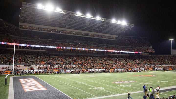 Oregon State hosts California for the season opener at Reser Stadium on Saturday, Aug. 30, 2025, in Corvallis, Ore.