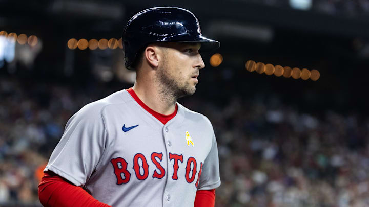 Sep 7, 2025; Phoenix, Arizona, USA; Boston Red Sox third baseman Alex Bregman against the Arizona Diamondbacks at Chase Field. Mandatory Credit: Mark J. Rebilas-Imagn Images