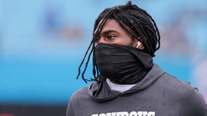 Dallas Cowboys cornerback Trevon Diggs warms up before the game against the Carolina Panthers at Bank of America Stadium. Dallas Cowboys cornerback Trevon Diggs warms up before the game against the Carolina Panthers at Bank of America Stadium.