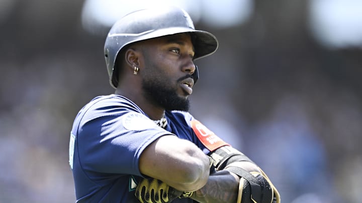 Seattle Mariners outfielder Randy Arozarena celebrates after hitting a home run against the San Diego Padres on May 18 at Petco Park. Seattle Mariners outfielder Randy Arozarena celebrates after hitting a home run against the San Diego Padres on May 18 at Petco Park.