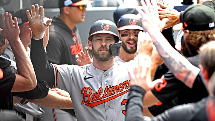 Jun 7, 2026; Toronto, Ontario, CAN; Baltimore Orioles left fielder Taylor Ward (3) celebrates in the dugout with teammates after hitting a two run home run against the Toronto Blue Jays in the fifth inning at Rogers Centre. Mandatory Credit: Dan Hamilton-Imagn Images Jun 7, 2026; Toronto, Ontario, CAN; Baltimore Orioles left fielder Taylor Ward (3) celebrates in the dugout with teammates after hitting a two run home run against the Toronto Blue Jays in the fifth inning at Rogers Centre. Mandatory Credit: Dan Hamilton-Imagn Images