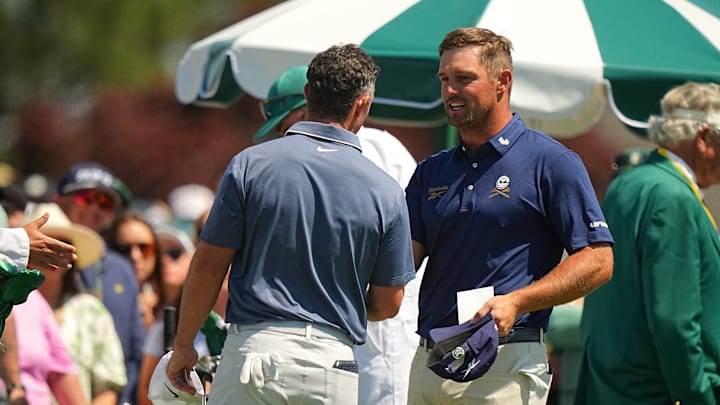 Rory McIlroy and Bryson DeChambeau shake hands at The Masters