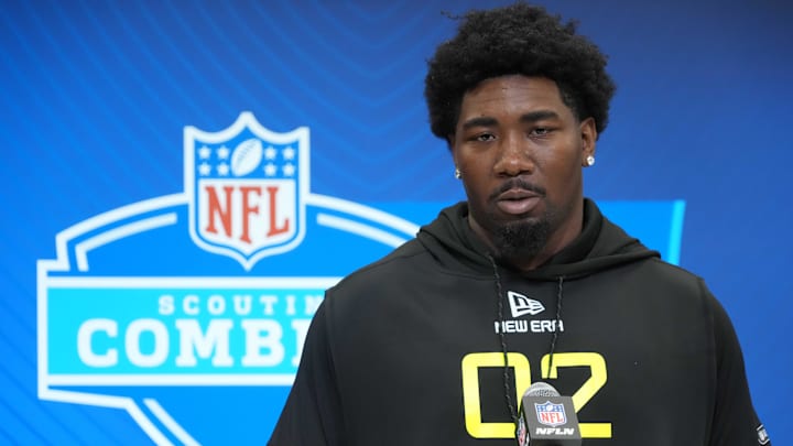 Toledo DT Darius Alexander during the 2025 NFL Scouting Combine at the Indiana Convention Center.