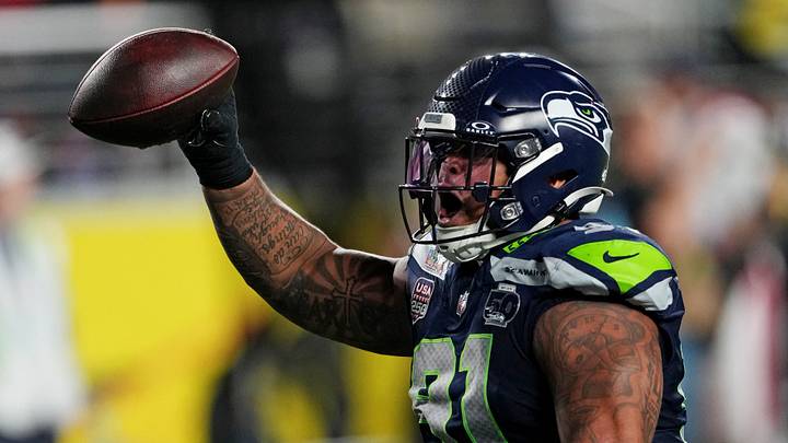 Feb 8, 2026; Santa Clara, CA, USA; Seattle Seahawks defensive tackle Byron Murphy II (91) reacts after a fumble against New England Patriots during the third quarter in Super Bowl LX at Levi's Stadium. Mandatory Credit: Cary Edmondson-Imagn Images Feb 8, 2026; Santa Clara, CA, USA; Seattle Seahawks defensive tackle Byron Murphy II (91) reacts after a fumble against New England Patriots during the third quarter in Super Bowl LX at Levi's Stadium. Mandatory Credit: Cary Edmondson-Imagn Images