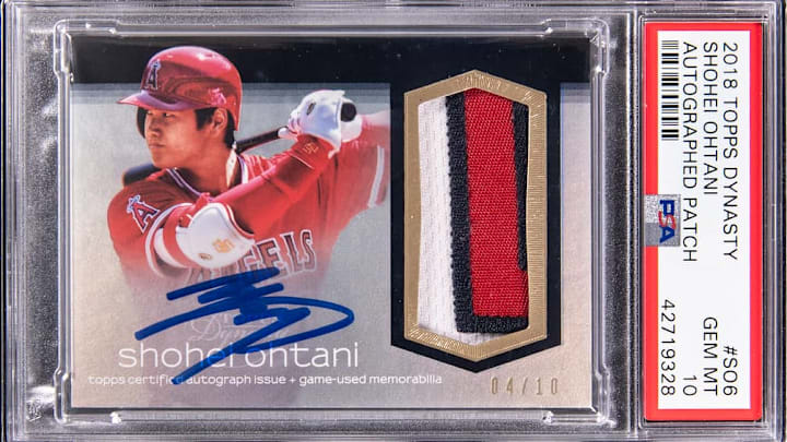 This 2018 Topps Dynasty Autographed Patch sold for 158K on December 6th, 2025.