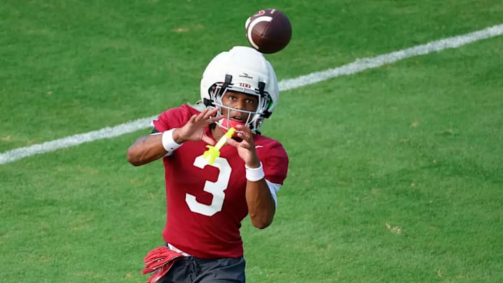 8/2/25 MFB MFB Practice 3 Alabama Wide Receiver Jaylen Mbakwe (3) Photo by Kent Gidley 8/2/25 MFB MFB Practice 3 Alabama Wide Receiver Jaylen Mbakwe (3) Photo by Kent Gidley