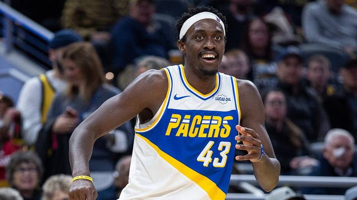 Nov 29, 2025; Indianapolis, Indiana, USA; Indiana Pacers forward Pascal Siakam (43) reacts after making a basket against the Chicago Bulls during the second half at Gainbridge Fieldhouse. Mandatory Credit: Trevor Ruszkowski-Imagn Images Nov 29, 2025; Indianapolis, Indiana, USA; Indiana Pacers forward Pascal Siakam (43) reacts after making a basket against the Chicago Bulls during the second half at Gainbridge Fieldhouse. Mandatory Credit: Trevor Ruszkowski-Imagn Images
