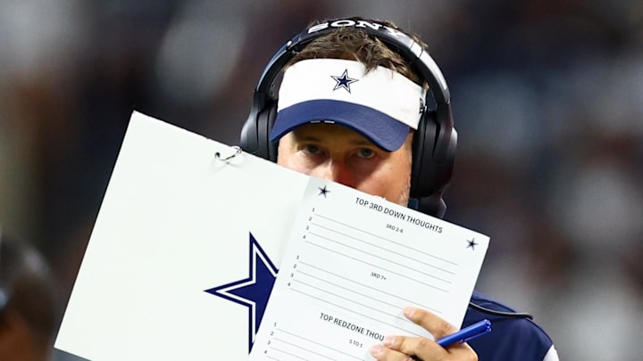 Dallas Cowboys head coach Brian Schottenheimer during the second half against the Baltimore Ravens at AT&T Stadium. 
