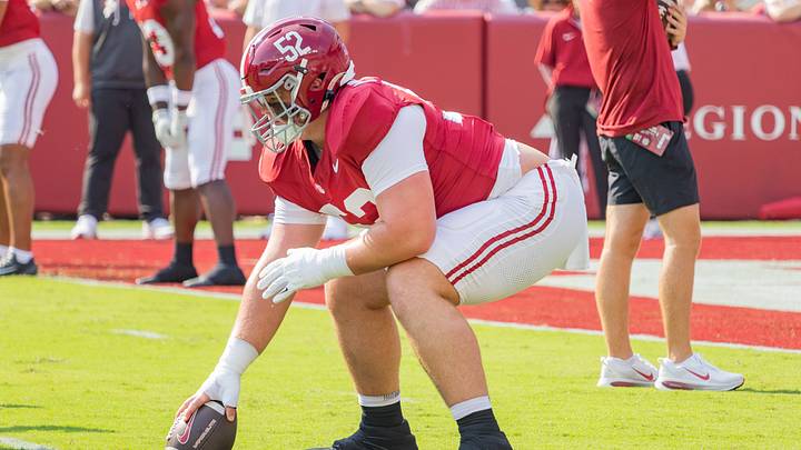 Alabama Offensive Lineman Mal Waldrep Jr warms up for the game against FSU on Sept 19, 2026. Alabama Offensive Lineman Mal Waldrep Jr warms up for the game against FSU on Sept 19, 2026.