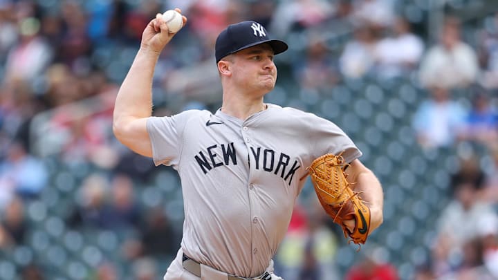 May 16, 2024; Minneapolis, Minnesota, USA; New York Yankees starting pitcher Clarke Schmidt (36)