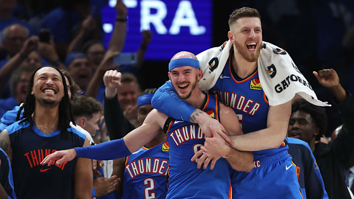 Alex Caruso, Isaiah Hartenstein, 2025 NBA Finals - Game Seven