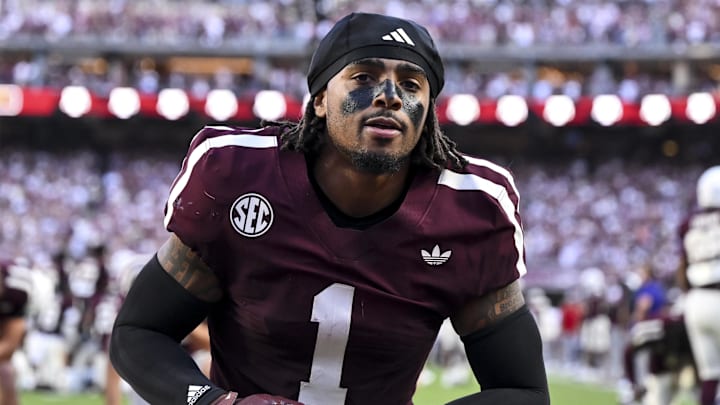 Texas A&M Aggies safety Bryce Anderson (1) kneels prior to the game against the Florida Gators at Kyle Field. Texas A&M Aggies safety Bryce Anderson (1) kneels prior to the game against the Florida Gators at Kyle Field.