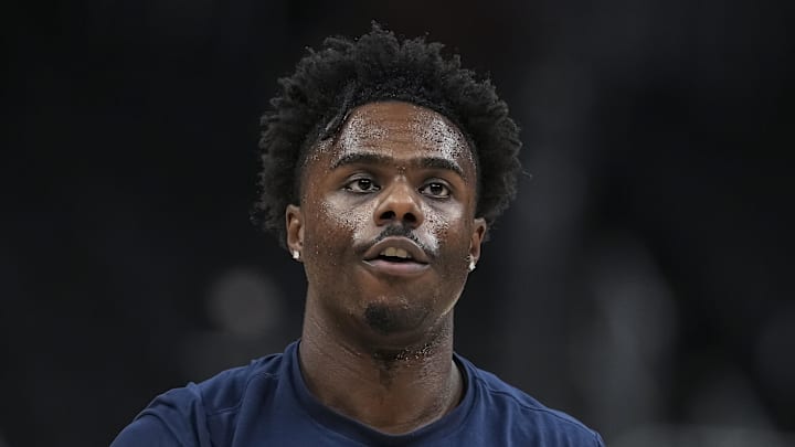Former Los Angeles Clippers forward Kobe Brown (24) on the court before the game against the Atlanta Hawks at State Farm Arena.
