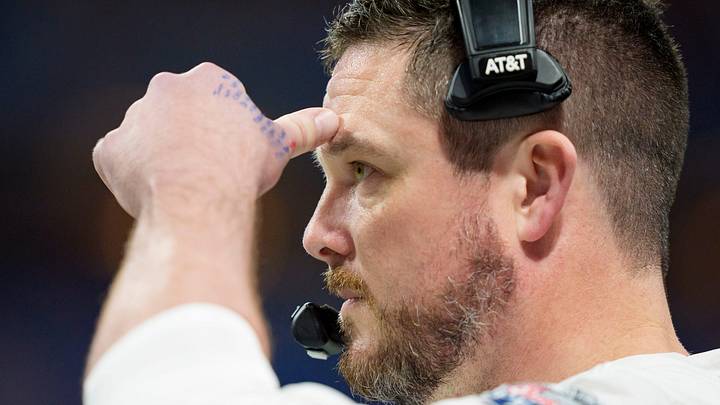 Oregon head coach Dan Lanning watches as Indiana scores as the Oregon Ducks face the Indiana Hoosiers in the Peach Bowl on Jan. 9, 2026, at Mercedes-Benz Stadium in Atlanta, Georgia. Oregon head coach Dan Lanning watches as Indiana scores as the Oregon Ducks face the Indiana Hoosiers in the Peach Bowl on Jan. 9, 2026, at Mercedes-Benz Stadium in Atlanta, Georgia.