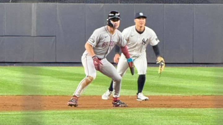 Carroll and Volpe during the Yankees-Diamondbacks game. 