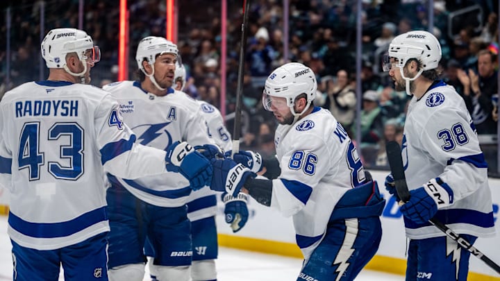Nikita Kucherov and the Lightning beat the Kraken 6-2 last week.