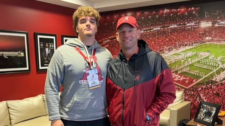 Georgia 2026 IOL Bear McWhorter with coach Kalen DeBoer.