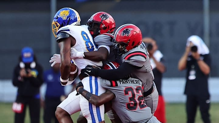 Sept. 11, 2025; Clark Atlanta Holds Off Fort Valley State to win 26-21 at Panther Stadium; Sept. 11, 2025; Clark Atlanta Holds Off Fort Valley State to win 26-21 at Panther Stadium;