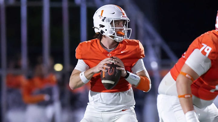 Celina quarterback Bowe Bentley drops back to pass in a game against Frisco Panther Creek. Celina beat Aubrey on Oct. 3. | 