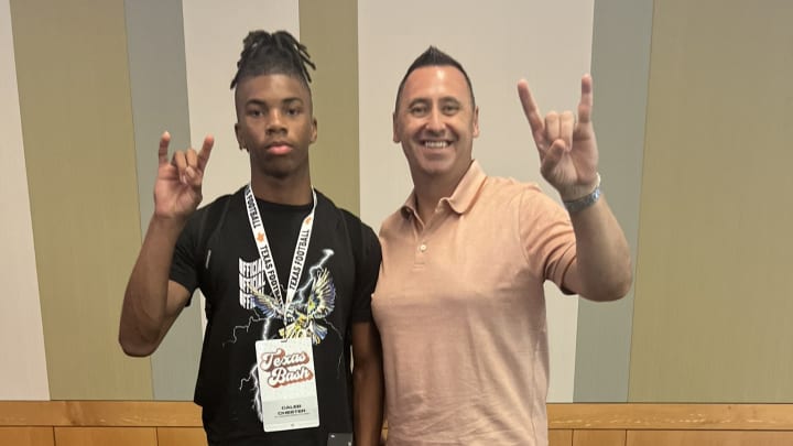 Caleb Chester and Steve Sarkisian Caleb Chester and Steve Sarkisian