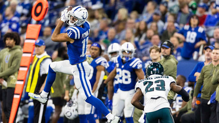 Nov 20, 2022; Indianapolis, Indiana, USA; Indianapolis Colts wide receiver Michael Pittman Jr. (11)