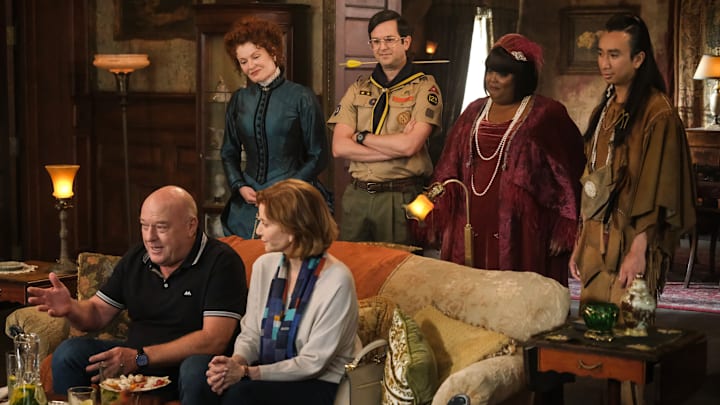 “Sam’s Dad” – When Sam’s dad (Dean Norris) comes to Woodstone for a visit, Patience (Mary Holland) puts their father-daughter relationship to the test. Also, Isaac must deal with the fallout from his breakup with Nigel and Thor and Flower handle an awkward situation with Nancy, on the CBS Original series GHOSTS, Thursday, Oct. 24 (8:31-9:01 PM, ET/PT) on the CBS Television Network, and streaming on Paramount+ (live and on demand for Paramount+ with SHOWTIME subscribers, or on demand for