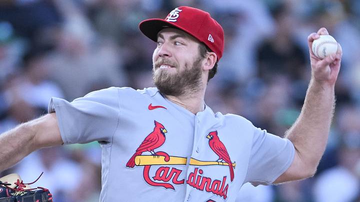 May 13, 2026; West Sacramento, California, USA; St. Louis Cardinals pitcher Matthew Liberatore (32) throws a pitch against the Athletics during the fourth inning at Sutter Health Park. Mandatory Credit: Ed Szczepanski-Imagn Images