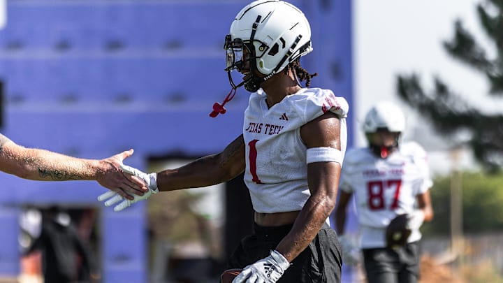 Texas Tech’s Micah Hudson practices for the fall season, Wednesday, July 31, 2024 at the Sports Performance Center.