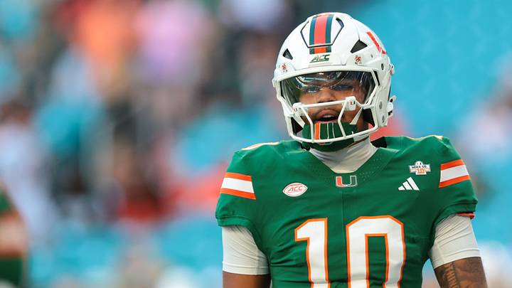 Sep 26, 2026; Miami Gardens, Florida, USA; Miami Hurricanes quarterback Darian Mensah (10) looks on before the game against the Central Michigan Chippewas at Hard Rock Stadium. Mandatory Credit: Sam Navarro-Imagn Images Sep 26, 2026; Miami Gardens, Florida, USA; Miami Hurricanes quarterback Darian Mensah (10) looks on before the game against the Central Michigan Chippewas at Hard Rock Stadium. Mandatory Credit: Sam Navarro-Imagn Images