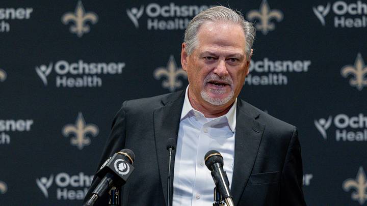 Nov 23, 2025; New Orleans, Louisiana, USA; New Orleans Saints general manager Mickey Loomis during the Jimmy Graham retirement at Caesars Superdome. Mandatory Credit: Stephen Lew-Imagn Images Nov 23, 2025; New Orleans, Louisiana, USA; New Orleans Saints general manager Mickey Loomis during the Jimmy Graham retirement at Caesars Superdome. Mandatory Credit: Stephen Lew-Imagn Images
