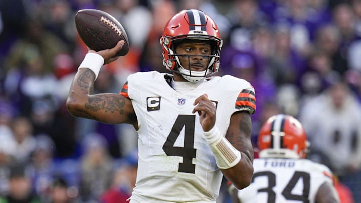 Nov 12, 2023; Baltimore, Maryland, USA;  Cleveland Browns quarterback Deshaun Watson (4)