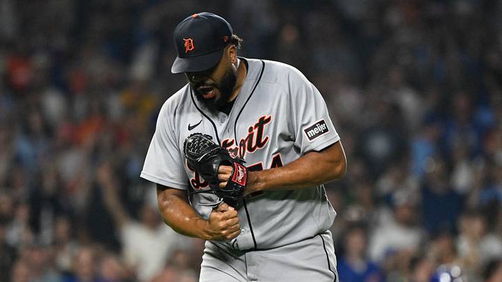 Jul 20, 2026; Chicago, Illinois, USA; Detroit Tigers pitcher Kenley Jansen (74) reacts after closing out the ninth inning against the Chicago Cubs at Wrigley Field. Mandatory Credit: Matt Marton-Imagn Images Jul 20, 2026; Chicago, Illinois, USA; Detroit Tigers pitcher Kenley Jansen (74) reacts after closing out the ninth inning against the Chicago Cubs at Wrigley Field. Mandatory Credit: Matt Marton-Imagn Images