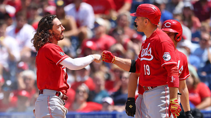 Cincinnati Reds infielders Jonathan India, Joey Votto