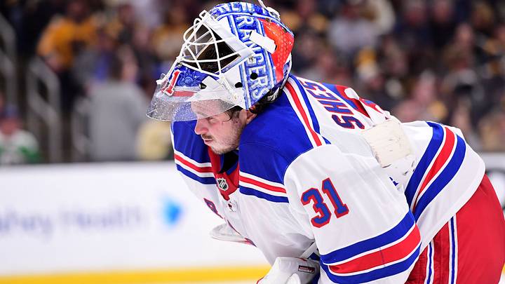 Sep 29, 2026; Boston, Massachusetts, USA; New York Rangers goaltender Igor Shesterkin (31) during a time out in the third period against the Boston Bruins at TD Garden. Mandatory Credit: Bob DeChiara-Imagn Images Sep 29, 2026; Boston, Massachusetts, USA; New York Rangers goaltender Igor Shesterkin (31) during a time out in the third period against the Boston Bruins at TD Garden. Mandatory Credit: Bob DeChiara-Imagn Images