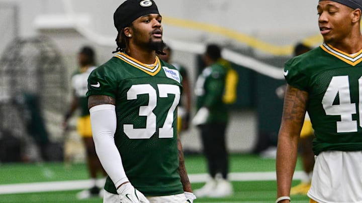 Green Bay Packers corner back Johnathan Baldwin (37) participates in the team's minicamp at Ray Nitschke Field. Mandatory Credit: Benny Sieu-Imagn Images Green Bay Packers corner back Johnathan Baldwin (37) participates in the team's minicamp at Ray Nitschke Field. Mandatory Credit: Benny Sieu-Imagn Images