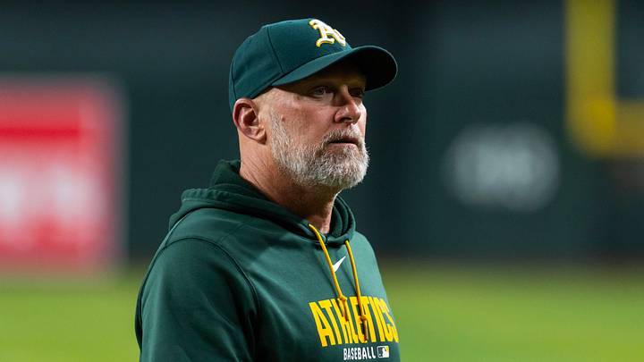 Jul 21, 2026; Phoenix, Arizona, USA; Athletics manager Mark Kotsay against the Arizona Diamondbacks at Chase Field. Mandatory Credit: Mark J. Rebilas-Imagn Images Jul 21, 2026; Phoenix, Arizona, USA; Athletics manager Mark Kotsay against the Arizona Diamondbacks at Chase Field. Mandatory Credit: Mark J. Rebilas-Imagn Images
