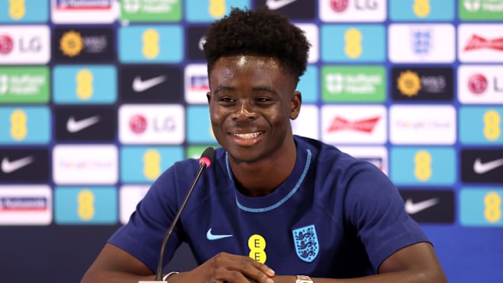 Bukayo Saka was speaking at England's latest press conference