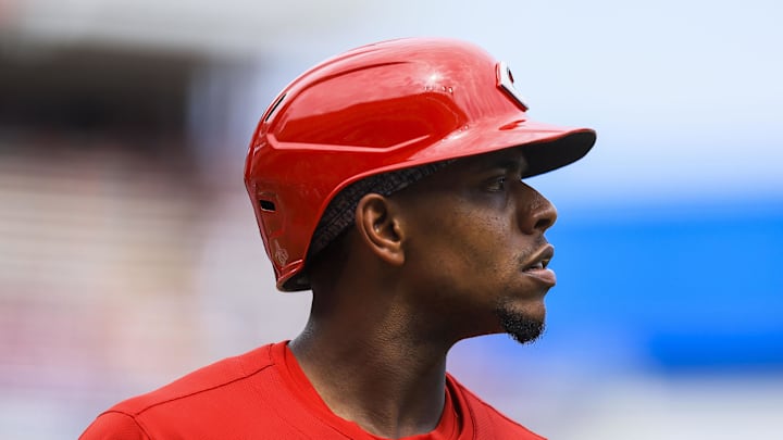 Aug 17, 2025; Cincinnati, Ohio, USA; Cincinnati Reds third baseman Ke'Bryan Hayes (3) walks off the field during a pitching change by the Milwaukee Brewers in the seventh inning at Great American Ball Park. Mandatory Credit: Katie Stratman-Imagn Images Aug 17, 2025; Cincinnati, Ohio, USA; Cincinnati Reds third baseman Ke'Bryan Hayes (3) walks off the field during a pitching change by the Milwaukee Brewers in the seventh inning at Great American Ball Park. Mandatory Credit: Katie Stratman-Imagn Images