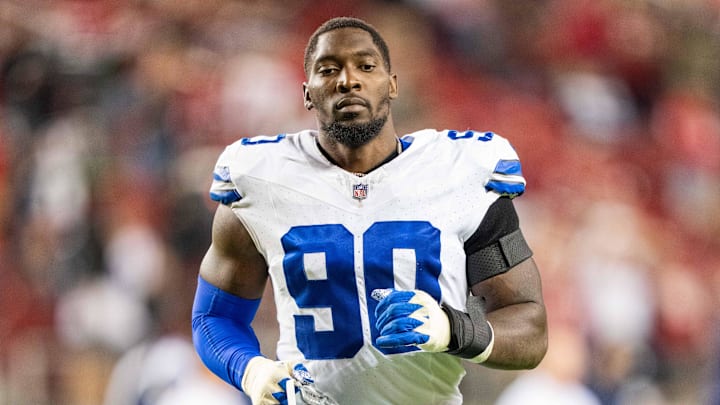 October 8, 2023; Santa Clara, California, USA; Dallas Cowboys defensive end DeMarcus Lawrence (90) after the game against the San Francisco 49ers at Levi's Stadium. Mandatory Credit: Kyle Terada-Imagn Images October 8, 2023; Santa Clara, California, USA; Dallas Cowboys defensive end DeMarcus Lawrence (90) after the game against the San Francisco 49ers at Levi's Stadium. Mandatory Credit: Kyle Terada-Imagn Images