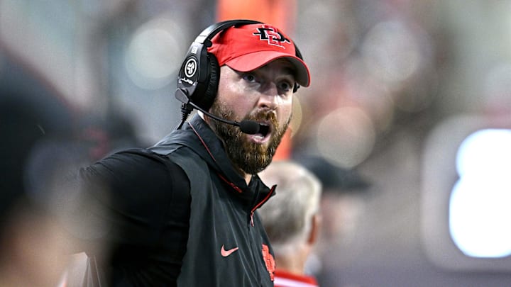 Sep 6, 2025; Pullman, Washington, USA; San Diego State Aztecs head coach Sean Lewis.