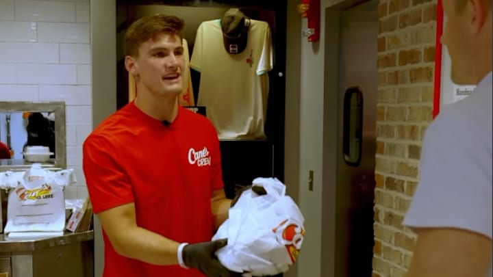 Alabama QB Ty Simpson Working at Raising Cane's