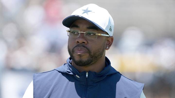 Aug 1, 2026; Oxnard, CA, USA; Dallas Cowboys defensive coordinator Christian Parker at training camp at River Ridge Playing Fields. Mandatory Credit: Kirby Lee-Imagn Images