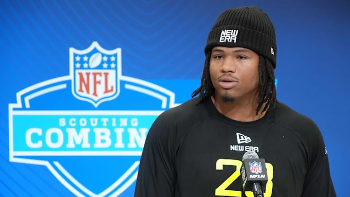 Feb 26, 2025; Indianapolis, IN, USA; Mississippi defensive lineman Walter Nolen (DL23) during the 2025 NFL Scouting Combine at the Indiana Convention Center. Mandatory Credit: Kirby Lee-Imagn Images Feb 26, 2025; Indianapolis, IN, USA; Mississippi defensive lineman Walter Nolen (DL23) during the 2025 NFL Scouting Combine at the Indiana Convention Center. Mandatory Credit: Kirby Lee-Imagn Images