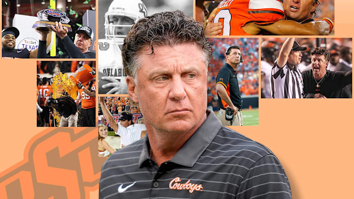 Mike Gundy, former Oklahoma State football coach. Mike Gundy, former Oklahoma State football coach.
